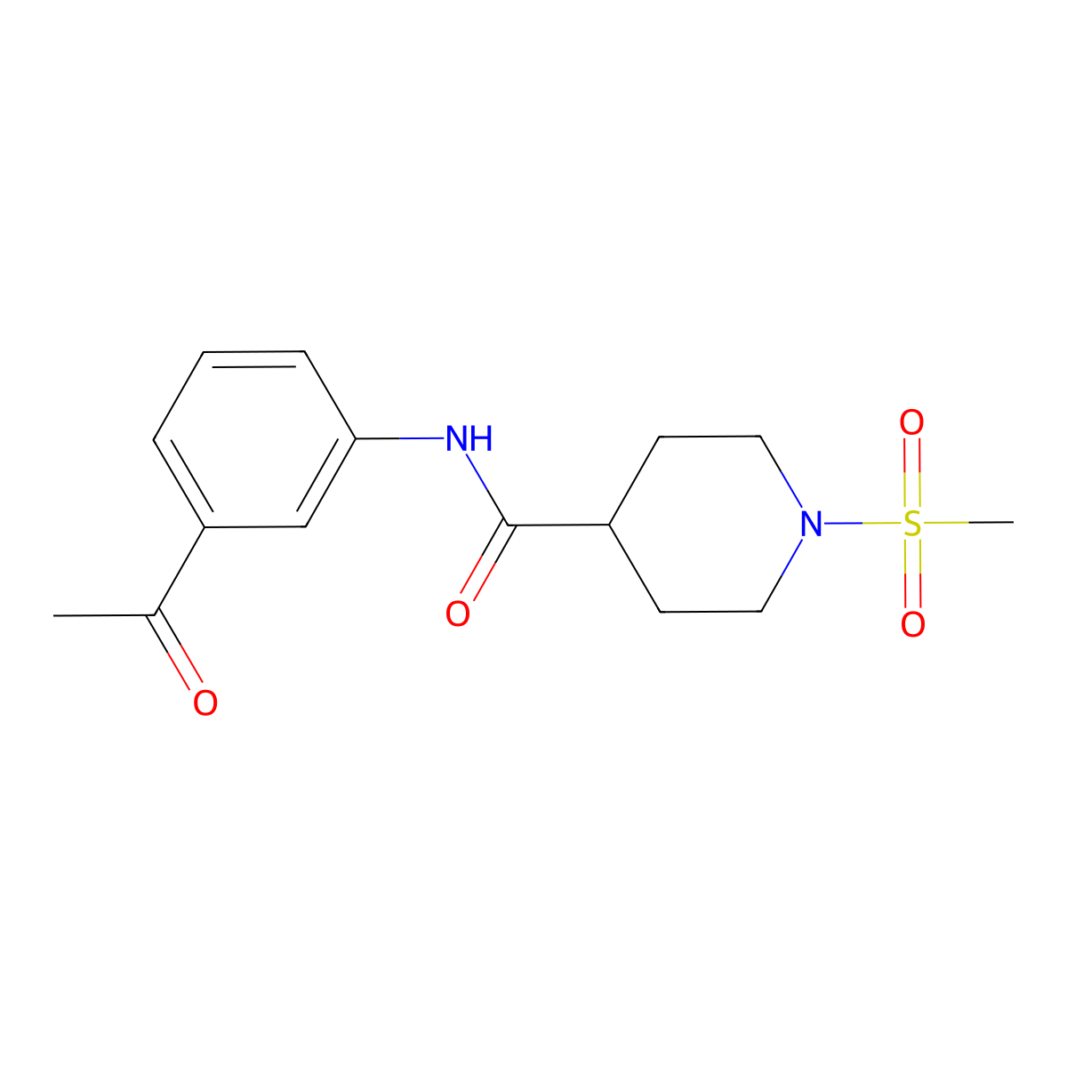 N-(3-acetylphenyl)-1-(methylsulfonyl)piperidine-4-carboxamide molecular structure, CAS 693233-58-8