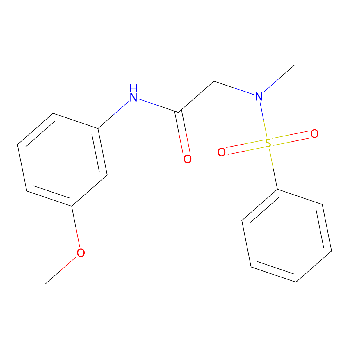 2-[benzenesulfonyl(methyl)amino]-N-(3-methoxyphenyl)acetamide molecular structure, CAS 693233-63-5