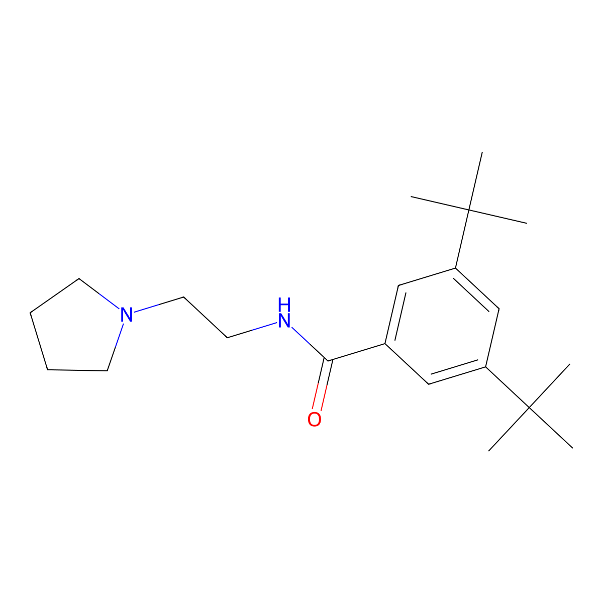 3,5-ditert-butyl-N-(2-pyrrolidin-1-ylethyl)benzamide molecular structure, CAS 693233-71-5