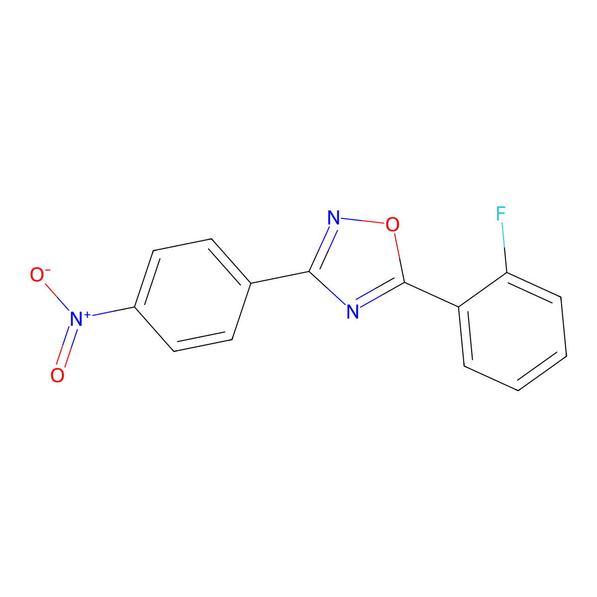5-(2-Fluorophenyl)-3-(4-nitrophenyl)-1,2,4-oxadiazole molecular structure, CAS 693233-72-6