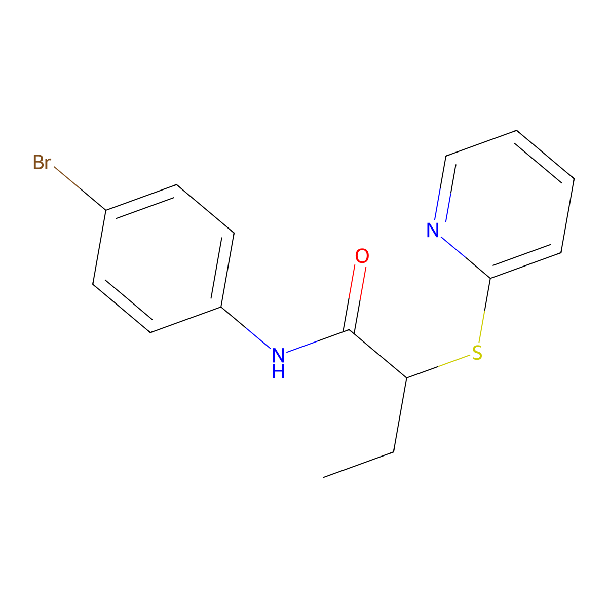 N-(4-bromophenyl)-2-(pyridin-2-ylsulfanyl)butanamide molecular structure, CAS 693233-98-6