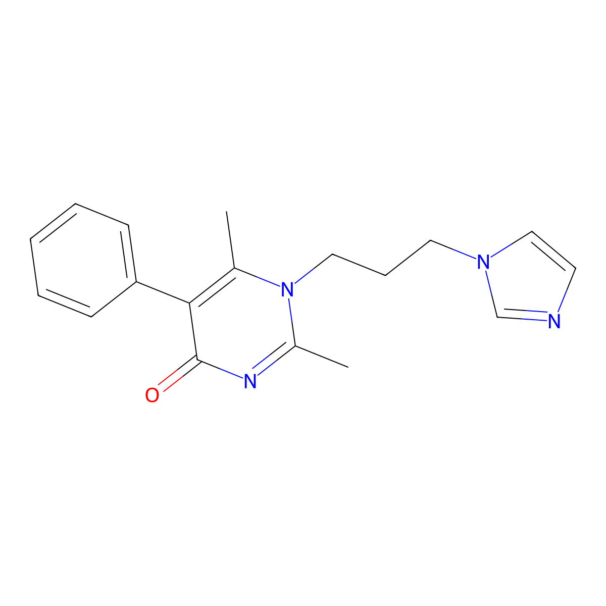 1-(3-Imidazol-1-ylpropyl)-2,6-dimethyl-5-phenylpyrimidin-4-one molecular structure, CAS 693234-01-4