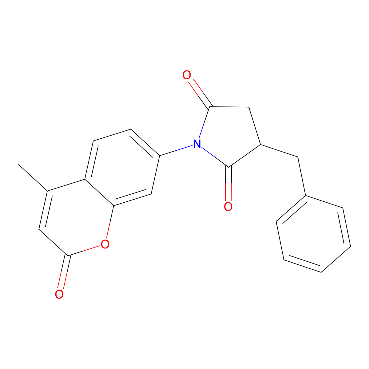 3-Benzyl-1-(4-methyl-2-oxochromen-7-yl)pyrrolidine-2,5-dione molecular structure, CAS 693234-16-1