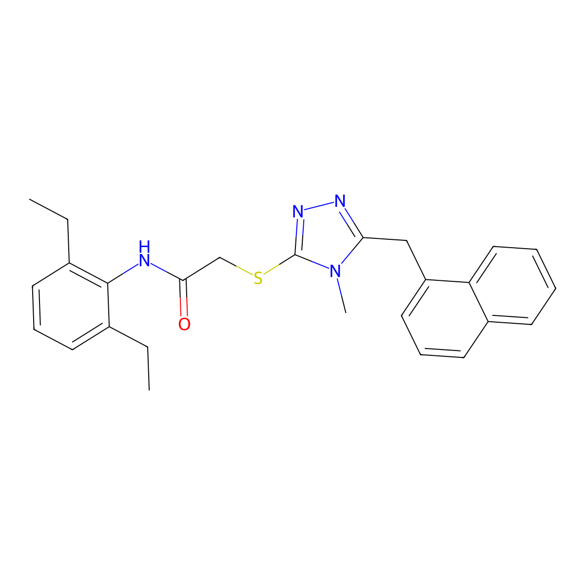 N-(2,6-diethylphenyl)-2-[[4-methyl-5-(naphthalen-1-ylmethyl)-1,2,4-triazol-3-yl]sulfanyl]acetamide molecular structure, CAS 693234-18-3
