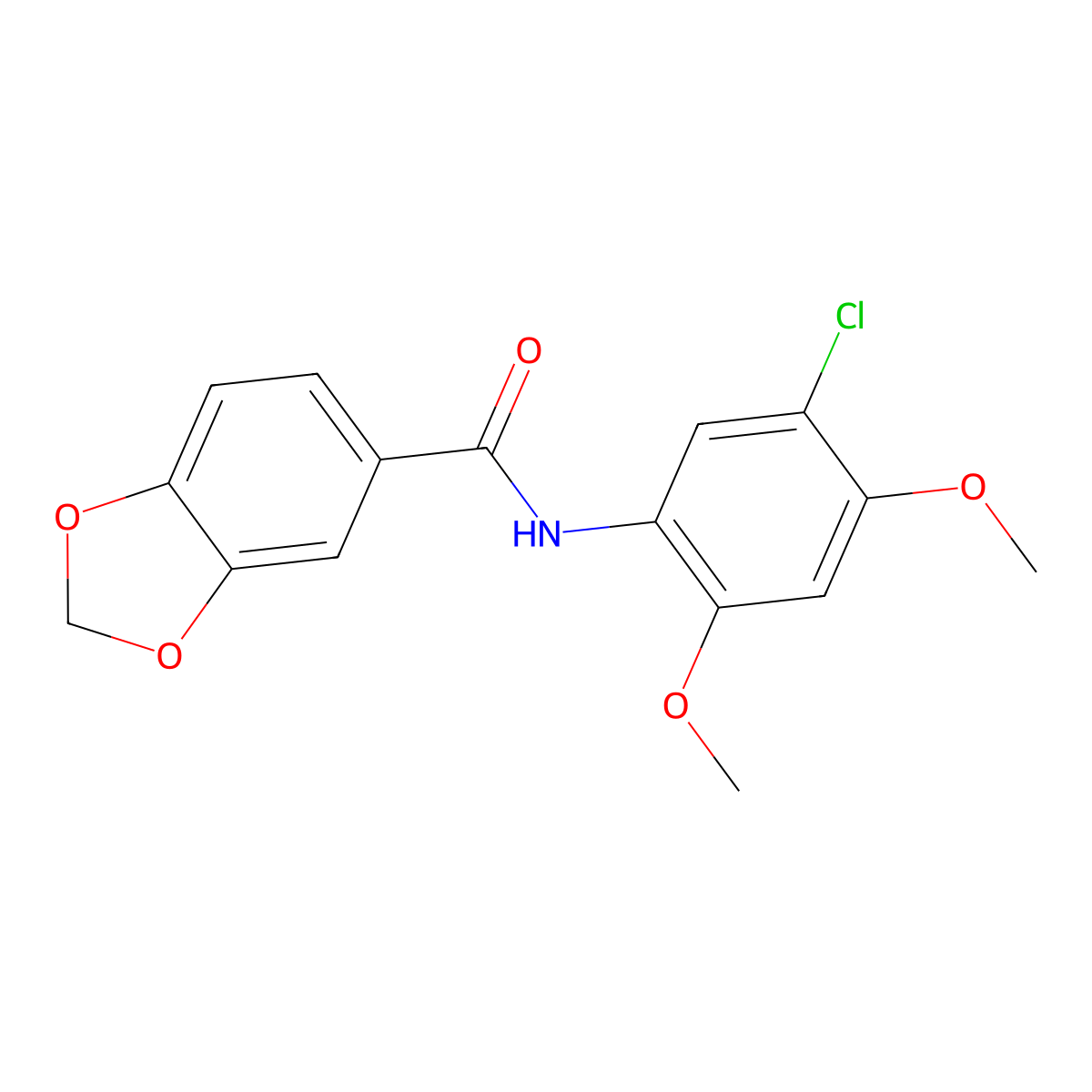 N-(5-chloro-2,4-dimethoxyphenyl)-1,3-benzodioxole-5-carboxamide molecular structure, CAS 693234-20-7
