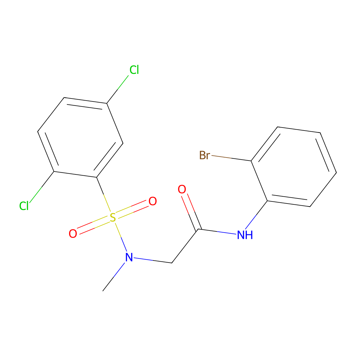 N-(2-bromophenyl)-2-[(2,5-dichlorophenyl)sulfonyl-methylamino]acetamide molecular structure, CAS 693234-21-8