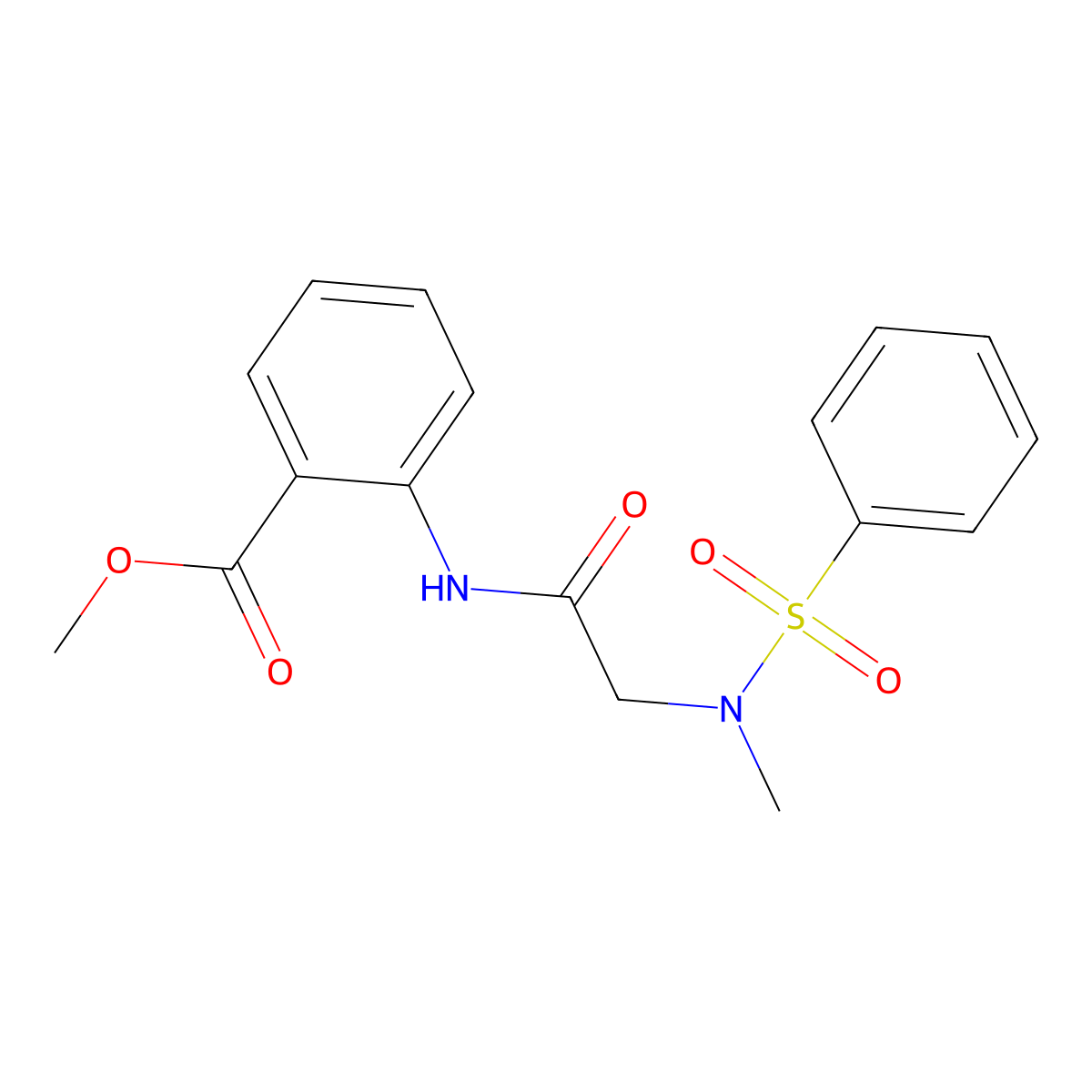 methyl 2-{[N-methyl-N-(phenylsulfonyl)glycyl]amino}benzoate molecular structure, CAS 693234-39-8