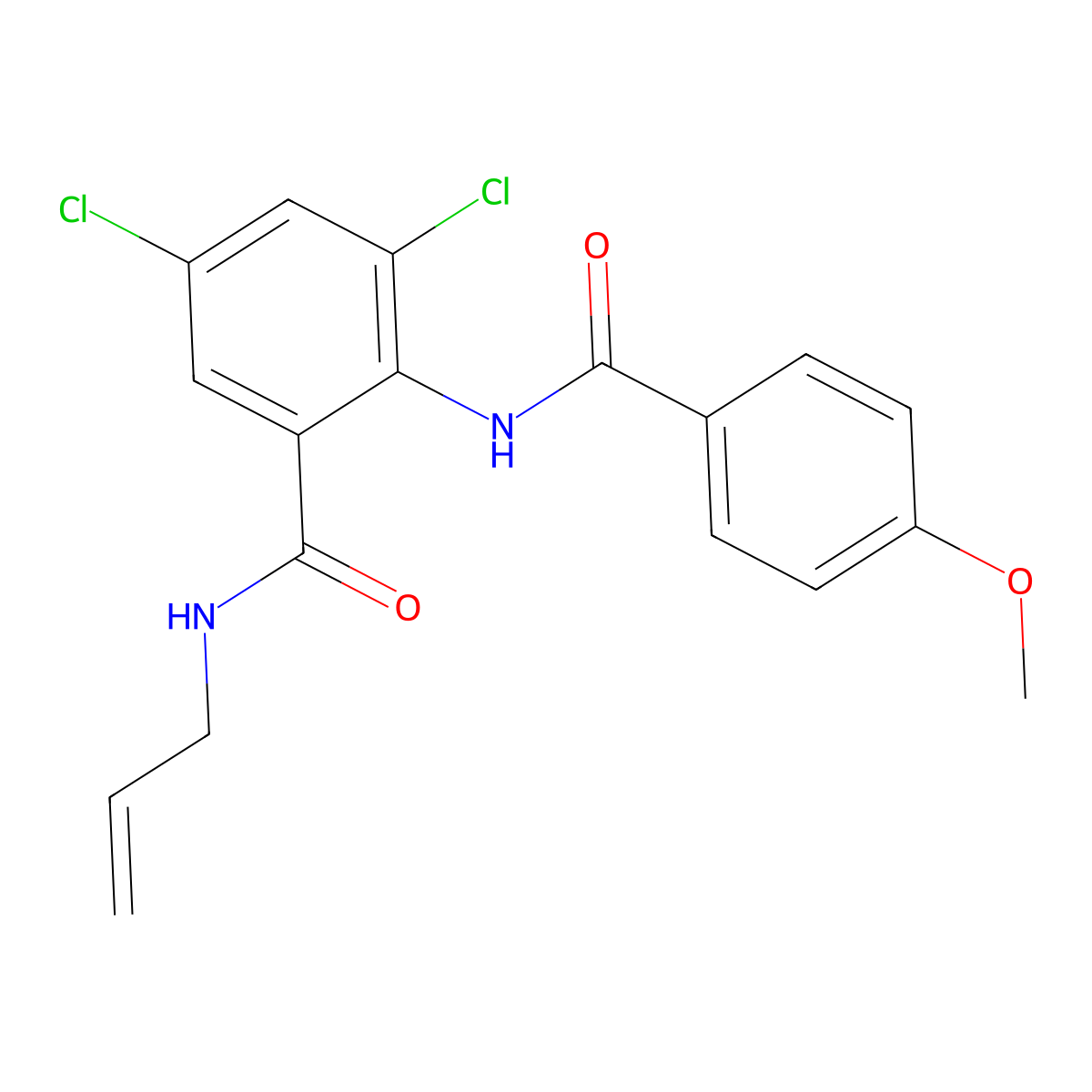 3,5-dichloro-2-[(4-methoxybenzoyl)amino]-N-prop-2-enylbenzamide molecular structure, CAS 693234-43-4