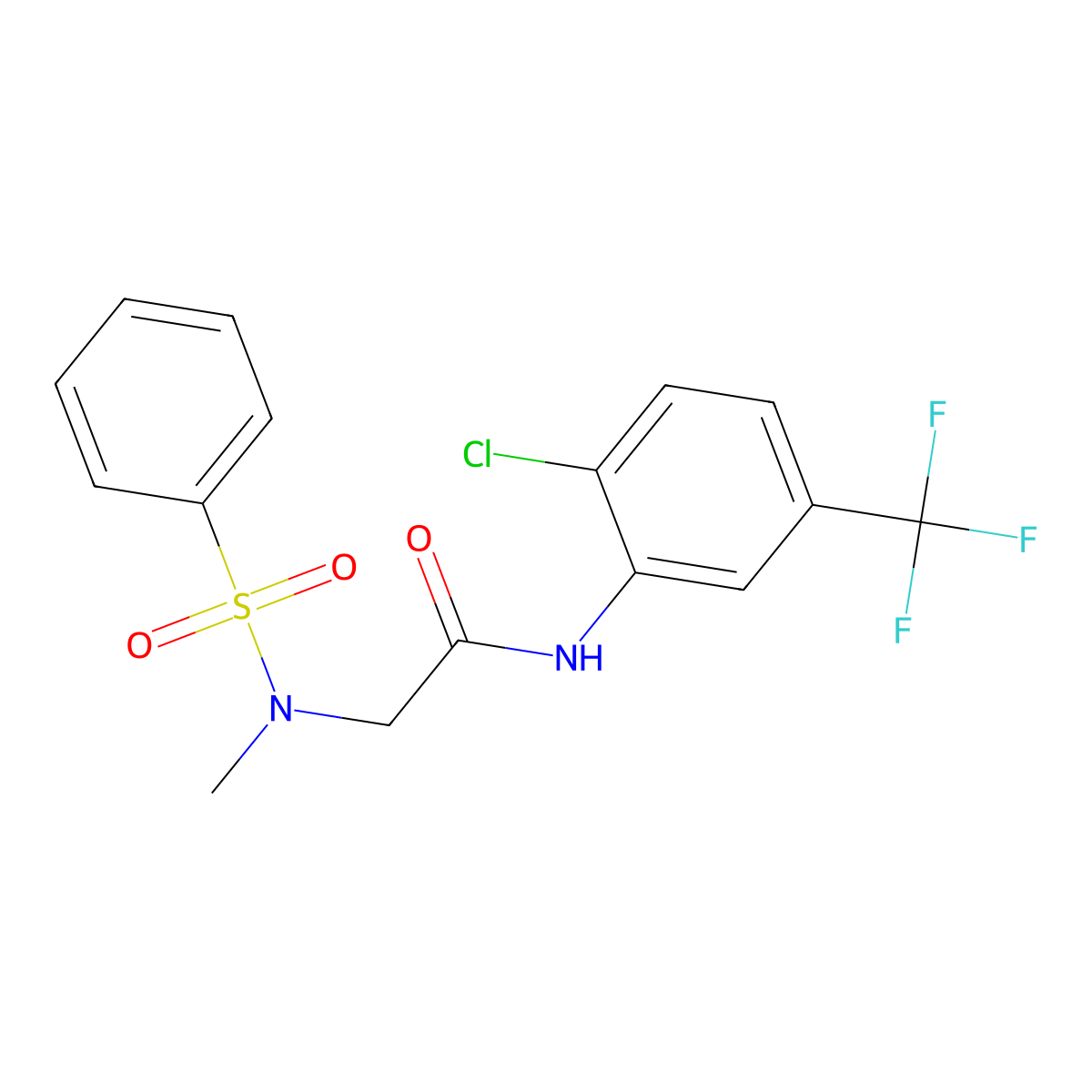 2-[benzenesulfonyl(methyl)amino]-N-[2-chloro-5-(trifluoromethyl)phenyl]acetamide molecular structure, CAS 693234-56-9