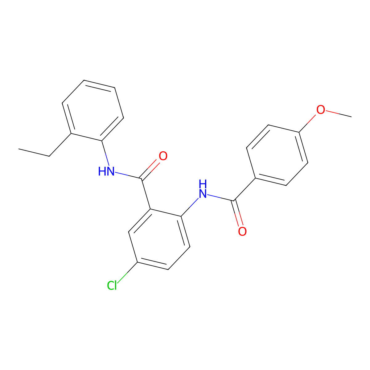 5-chloro-N-(2-ethylphenyl)-2-[(4-methoxybenzoyl)amino]benzamide molecular structure, CAS 693234-69-4