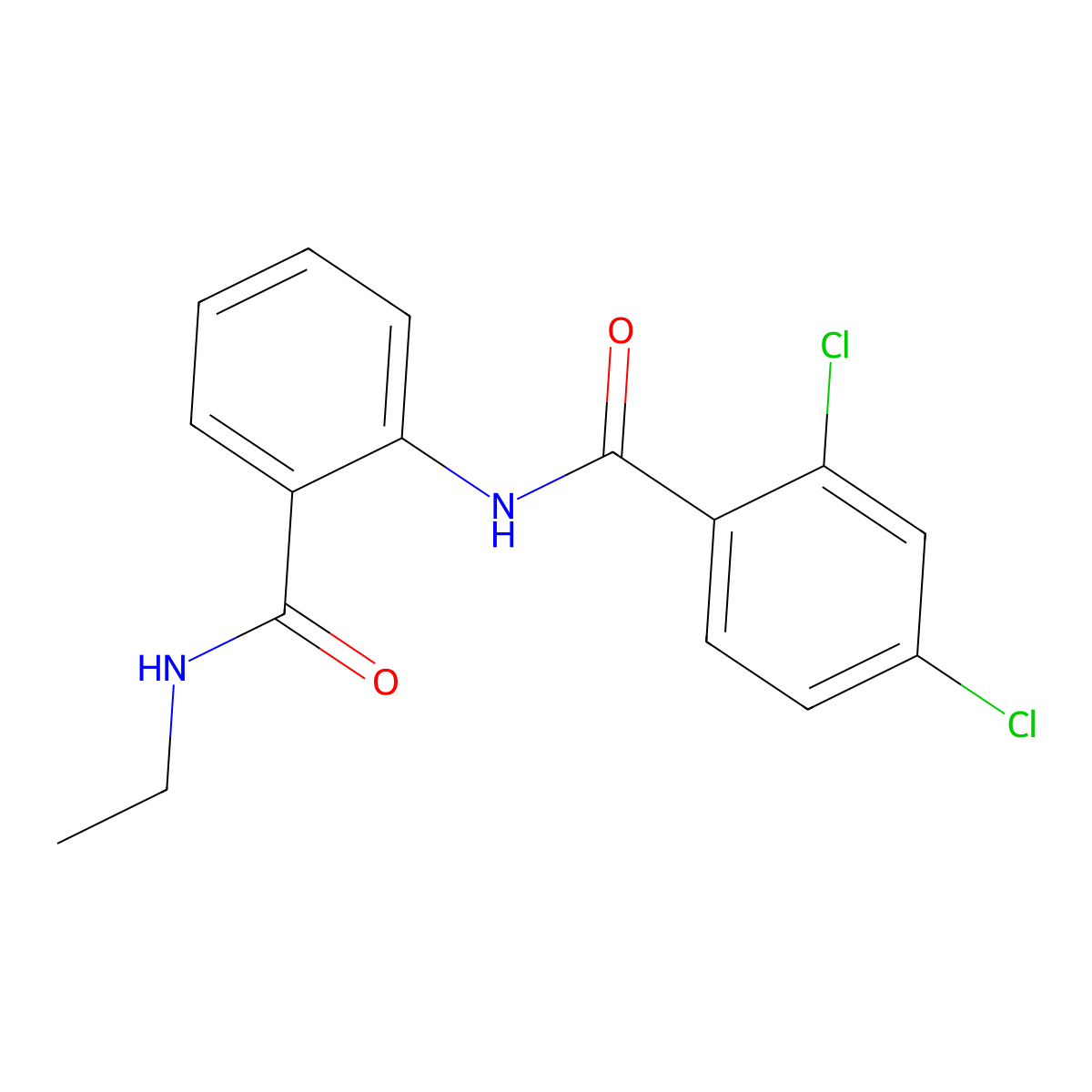 2,4-dichloro-N-[2-(ethylcarbamoyl)phenyl]benzamide molecular structure, CAS 693234-82-1