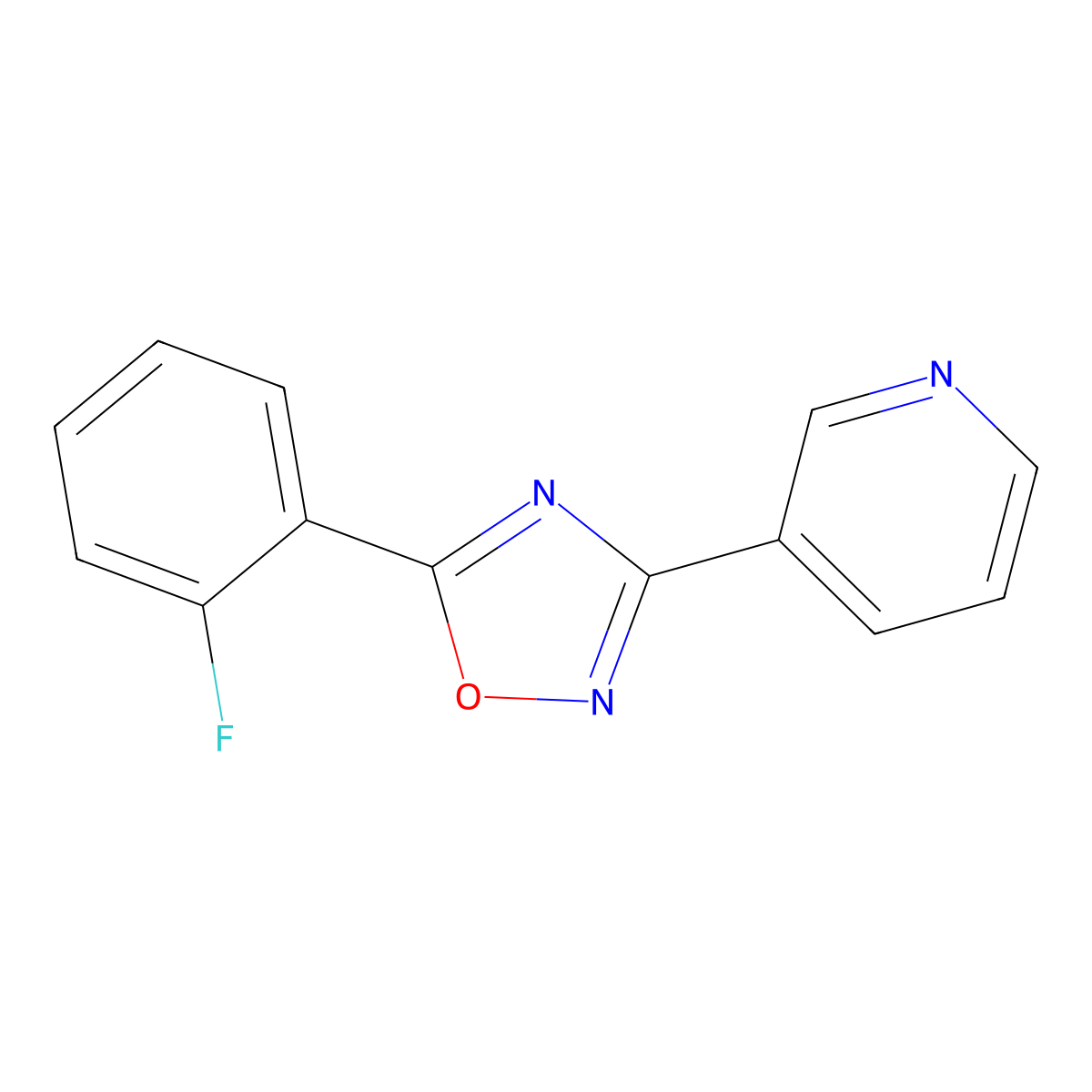 5-(2-Fluorophenyl)-3-pyridin-3-yl-1,2,4-oxadiazole molecular structure, CAS 693234-83-2