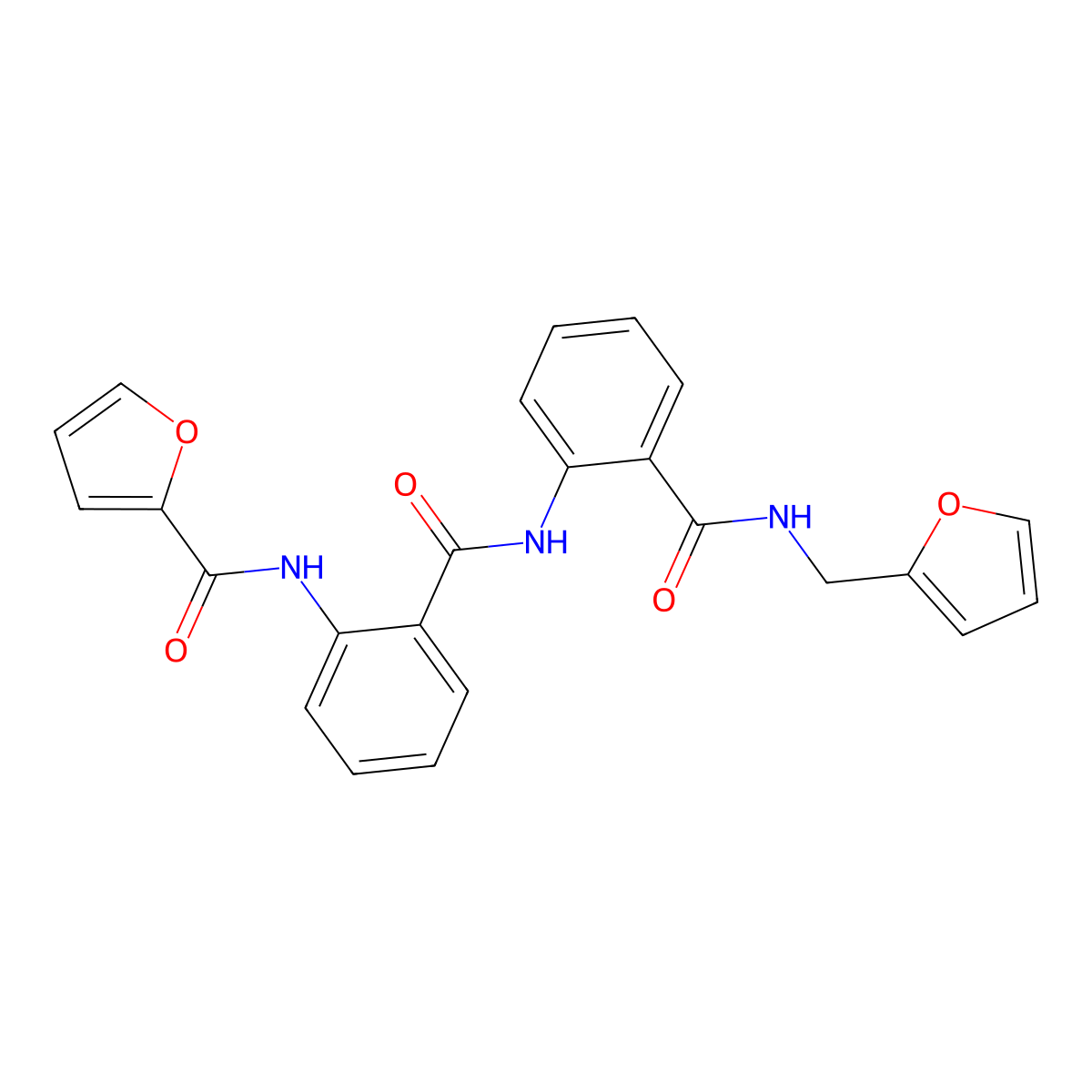 N-[2-[[2-(furan-2-ylmethylcarbamoyl)phenyl]carbamoyl]phenyl]furan-2-carboxamide molecular structure, CAS 693234-87-6