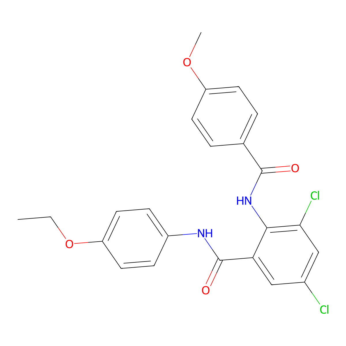 3,5-dichloro-N-(4-ethoxyphenyl)-2-[(4-methoxybenzoyl)amino]benzamide molecular structure, CAS 693234-90-1