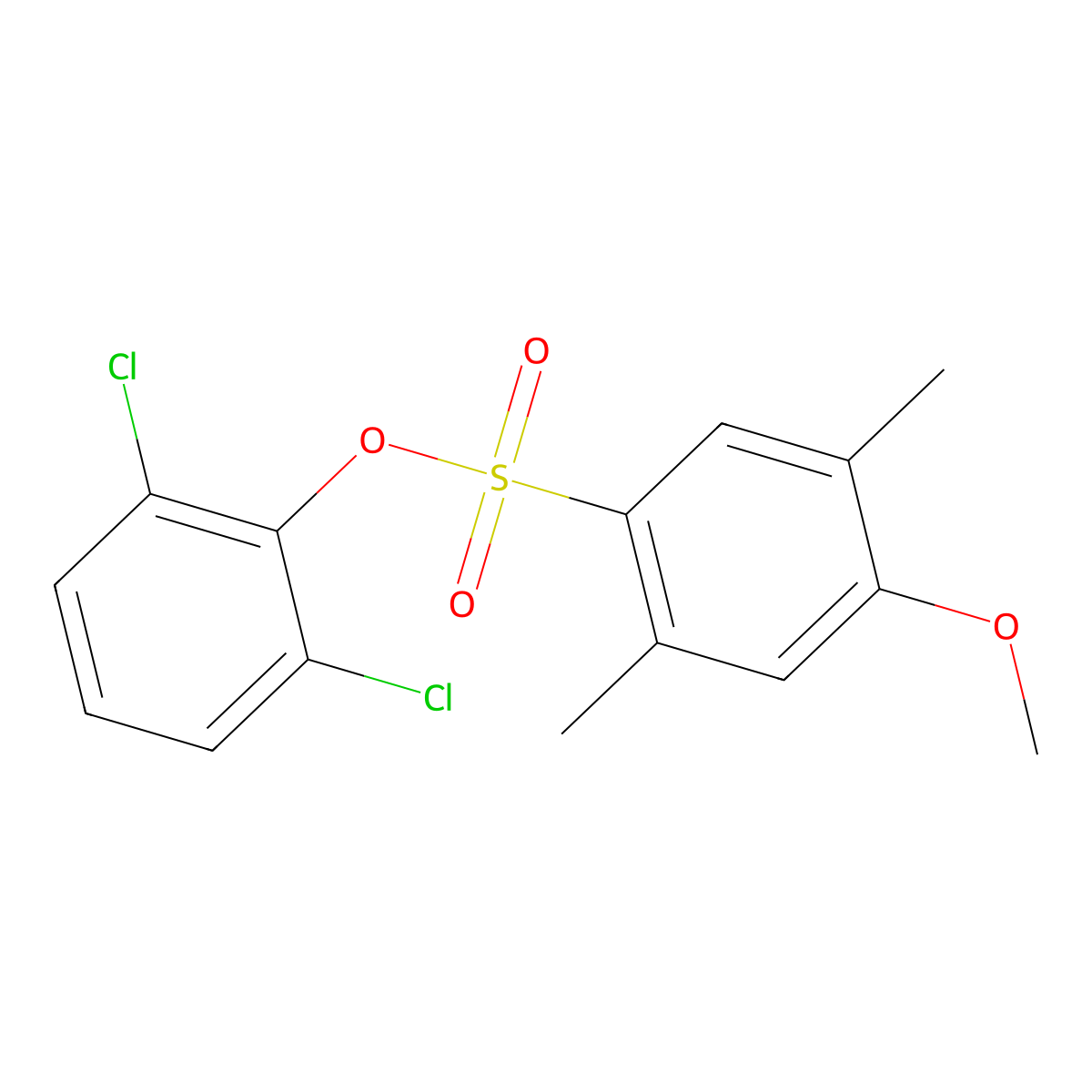 2,6-Dichlorophenyl 4-methoxy-2,5-dimethylbenzenesulfonate molecular structure, CAS 693234-91-2