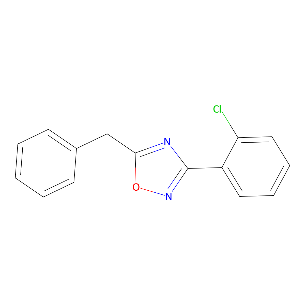 5-Benzyl-3-(2-chlorophenyl)-1,2,4-oxadiazole molecular structure, CAS 693234-95-6