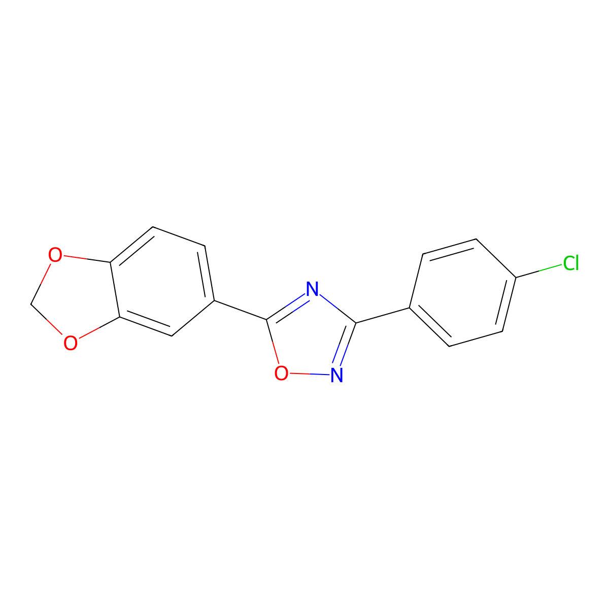 5-(1,3-Benzodioxol-5-yl)-3-(4-chlorophenyl)-1,2,4-oxadiazole molecular structure, CAS 693235-02-8