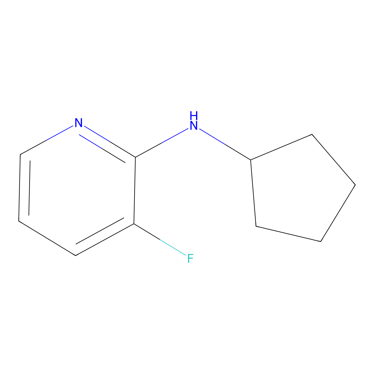 N-cyclopentyl-3-fluoropyridin-2-amine molecular structure, CAS 693235-18-6