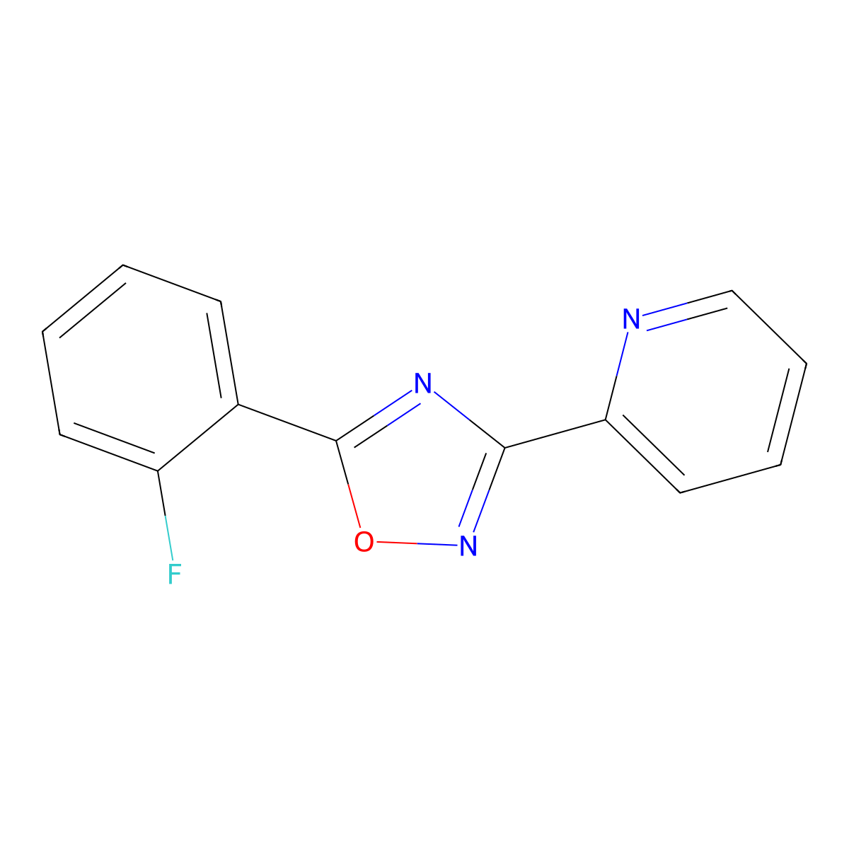 5-(2-Fluorophenyl)-3-pyridin-2-yl-1,2,4-oxadiazole molecular structure, CAS 693235-68-6
