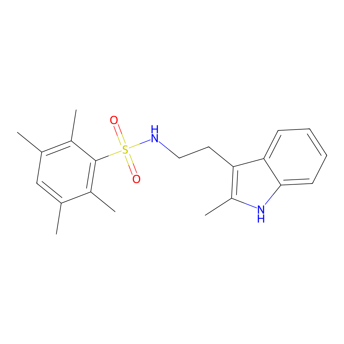 2,3,5,6-tetramethyl-N-[2-(2-methyl-1H-indol-3-yl)ethyl]benzene-1-sulfonamide molecular structure, CAS 693235-89-1