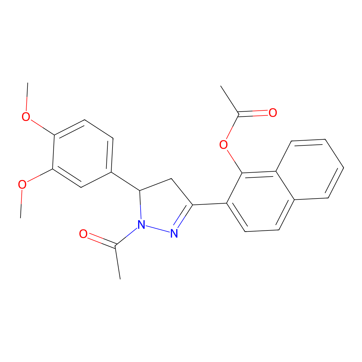 [2-[2-Acetyl-3-(3,4-dimethoxyphenyl)-3,4-dihydropyrazol-5-yl]naphthalen-1-yl] acetate molecular structure, CAS 693236-05-4