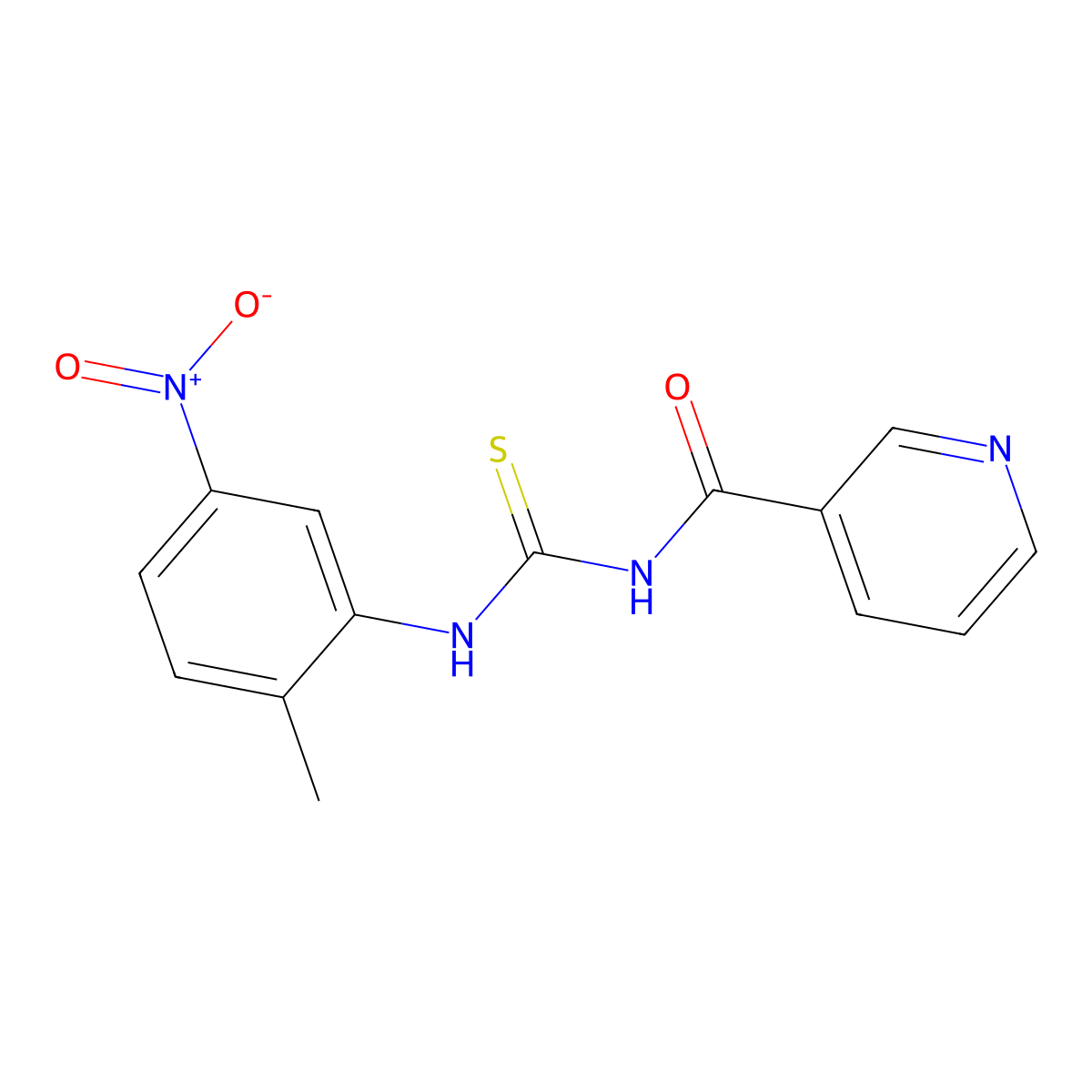 N-[(2-methyl-5-nitrophenyl)carbamothioyl]pyridine-3-carboxamide molecular structure, CAS 693236-09-8