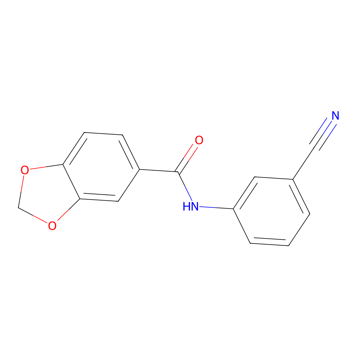 N-(3-cyanophenyl)-1,3-benzodioxole-5-carboxamide molecular structure, CAS 693236-11-2