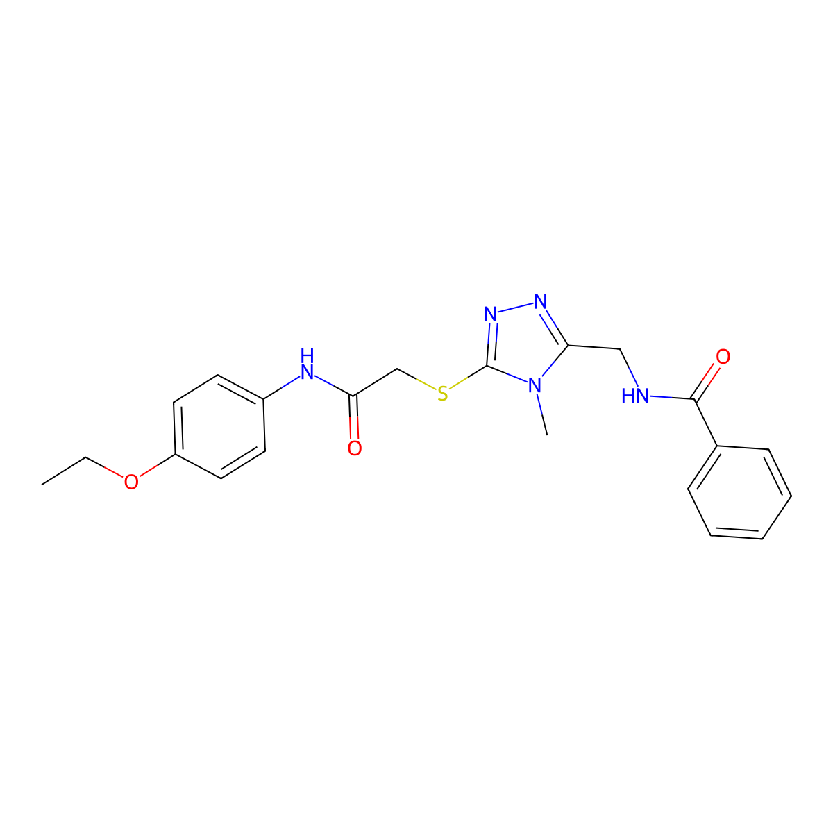 N-[[5-[2-(4-ethoxyanilino)-2-oxoethyl]sulfanyl-4-methyl-1,2,4-triazol-3-yl]methyl]benzamide molecular structure, CAS 693236-22-5
