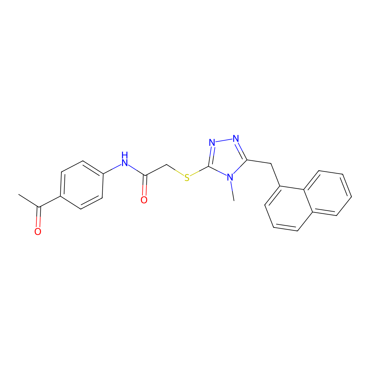 N-(4-acetylphenyl)-2-[[4-methyl-5-(naphthalen-1-ylmethyl)-1,2,4-triazol-3-yl]sulfanyl]acetamide molecular structure, CAS 693236-37-2