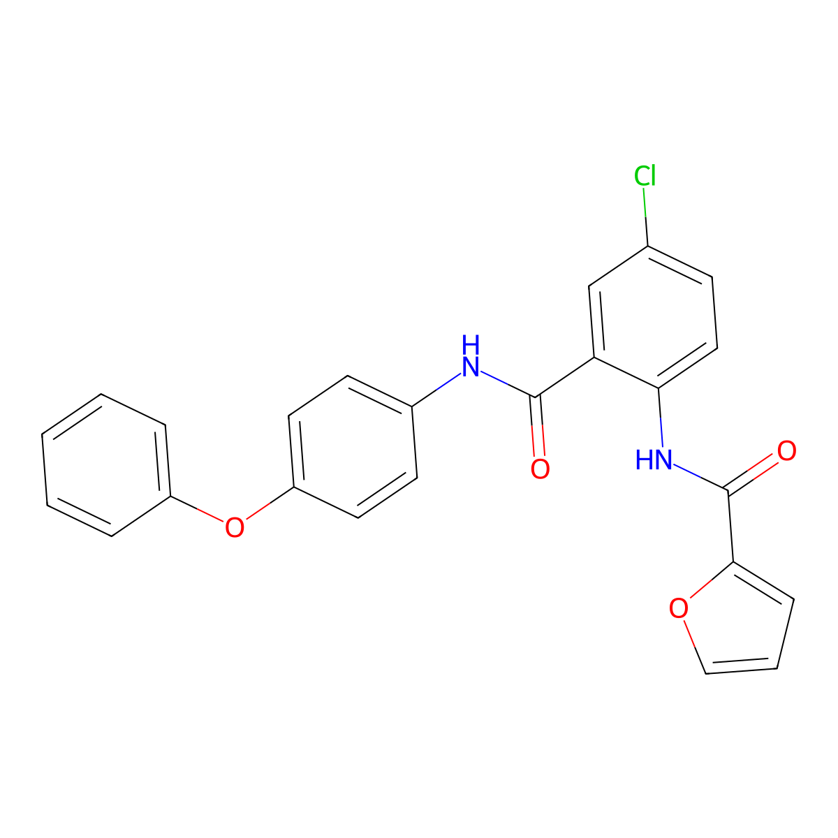 N-[4-chloro-2-[(4-phenoxyphenyl)carbamoyl]phenyl]furan-2-carboxamide molecular structure, CAS 693236-67-8