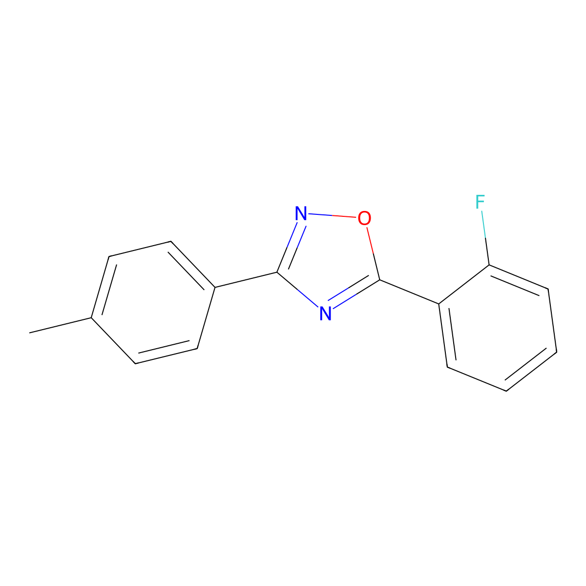 5-(2-Fluorophenyl)-3-(4-methylphenyl)-1,2,4-oxadiazole molecular structure, CAS 693236-71-4