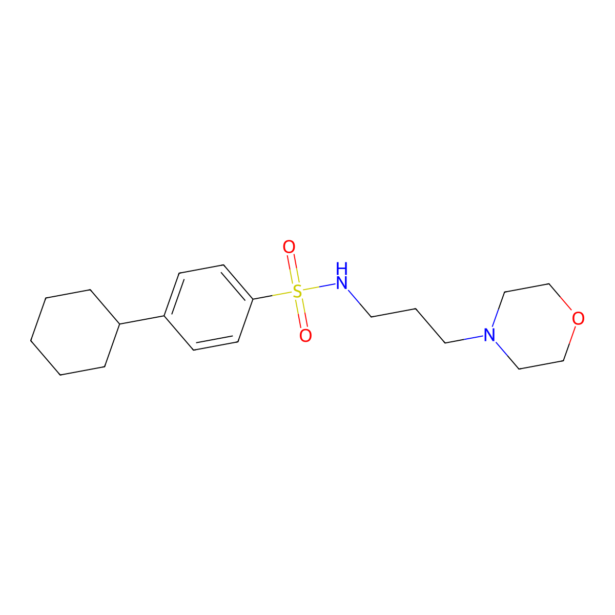4-cyclohexyl-N-(3-morpholin-4-ylpropyl)benzenesulfonamide molecular structure, CAS 693236-73-6
