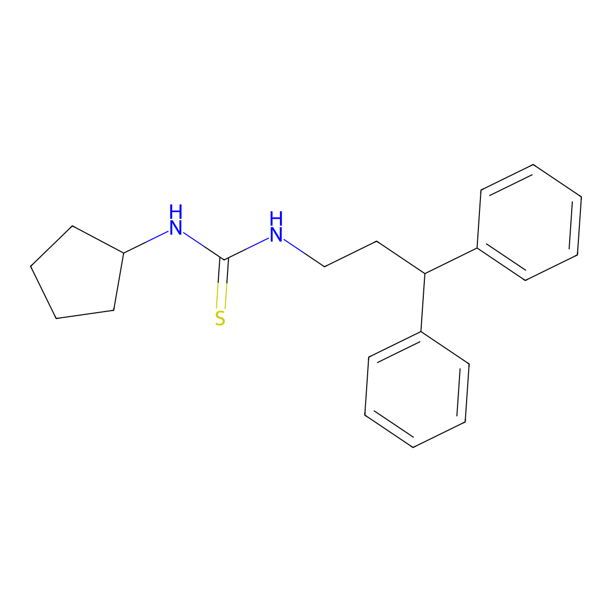1-Cyclopentyl-3-(3,3-diphenylpropyl)thiourea molecular structure, CAS 693237-27-3