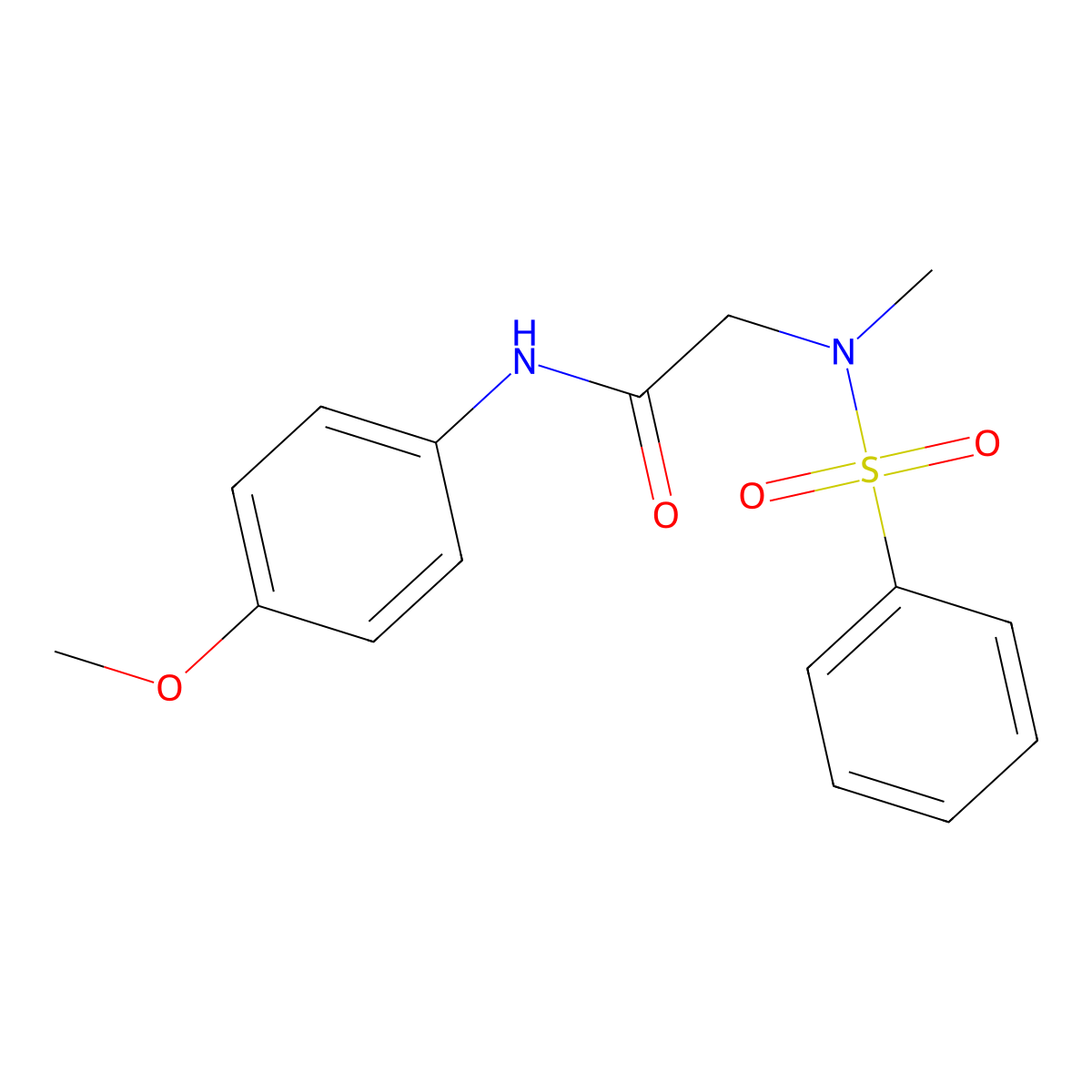 2-[benzenesulfonyl(methyl)amino]-N-(4-methoxyphenyl)acetamide molecular structure, CAS 693237-42-2