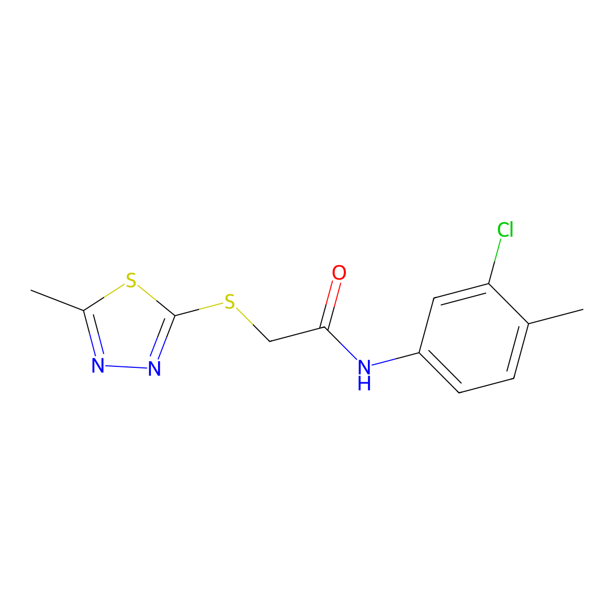 N-(3-chloro-4-methylphenyl)-2-[(5-methyl-1,3,4-thiadiazol-2-yl)sulfanyl]acetamide molecular structure, CAS 693237-43-3