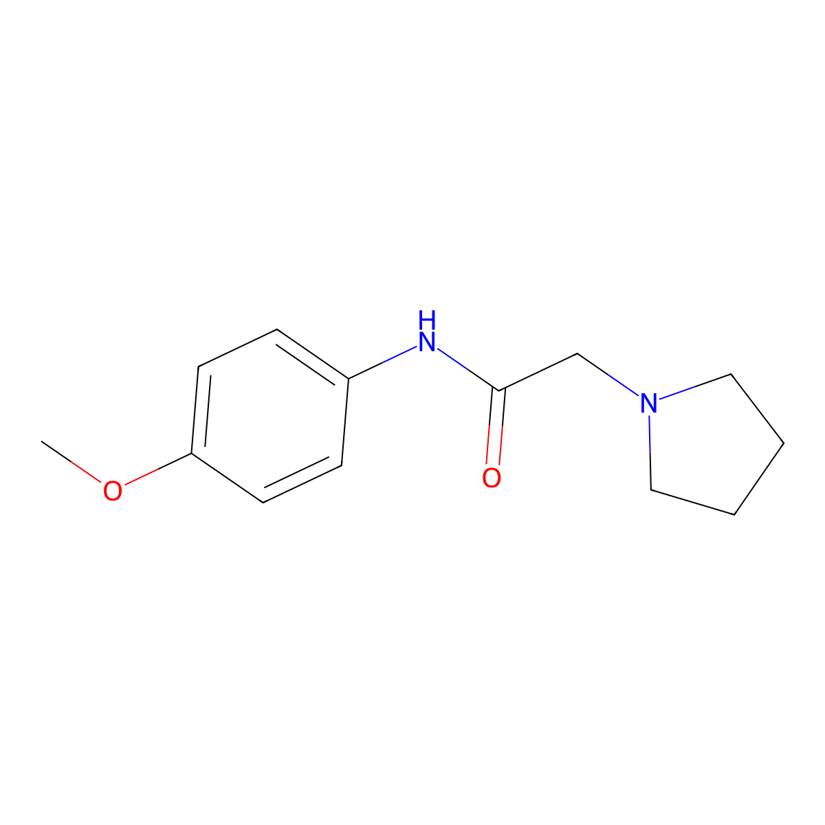 N-(4-methoxyphenyl)-2-(1-pyrrolidinyl)acetamide molecular structure, CAS 693237-66-0