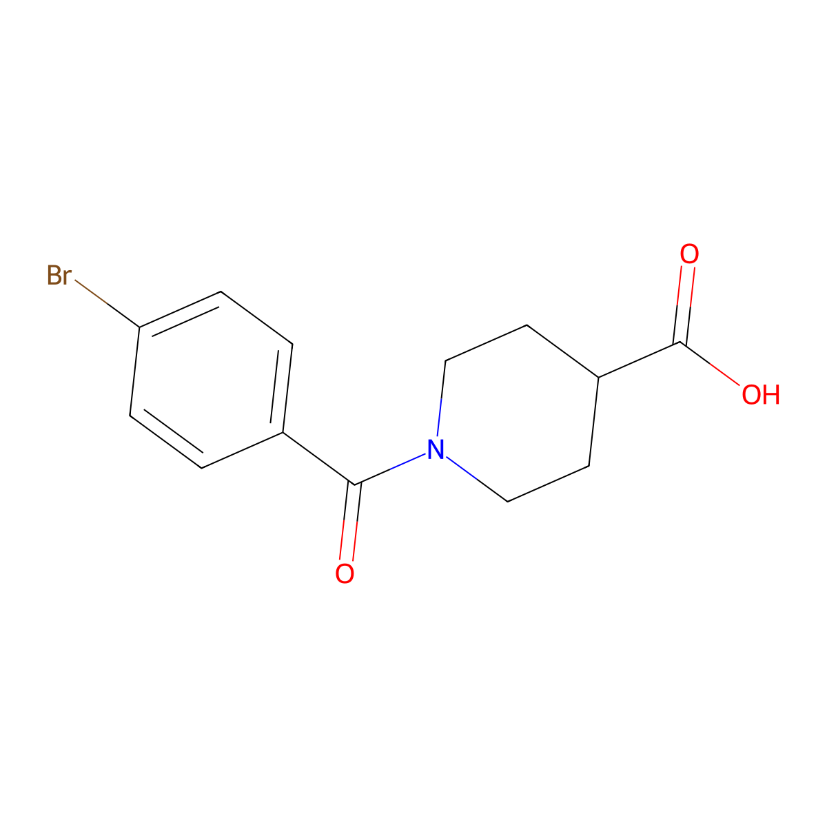 1-(4-bromobenzoyl)piperidine-4-carboxylic Acid molecular structure, CAS 693237-87-5