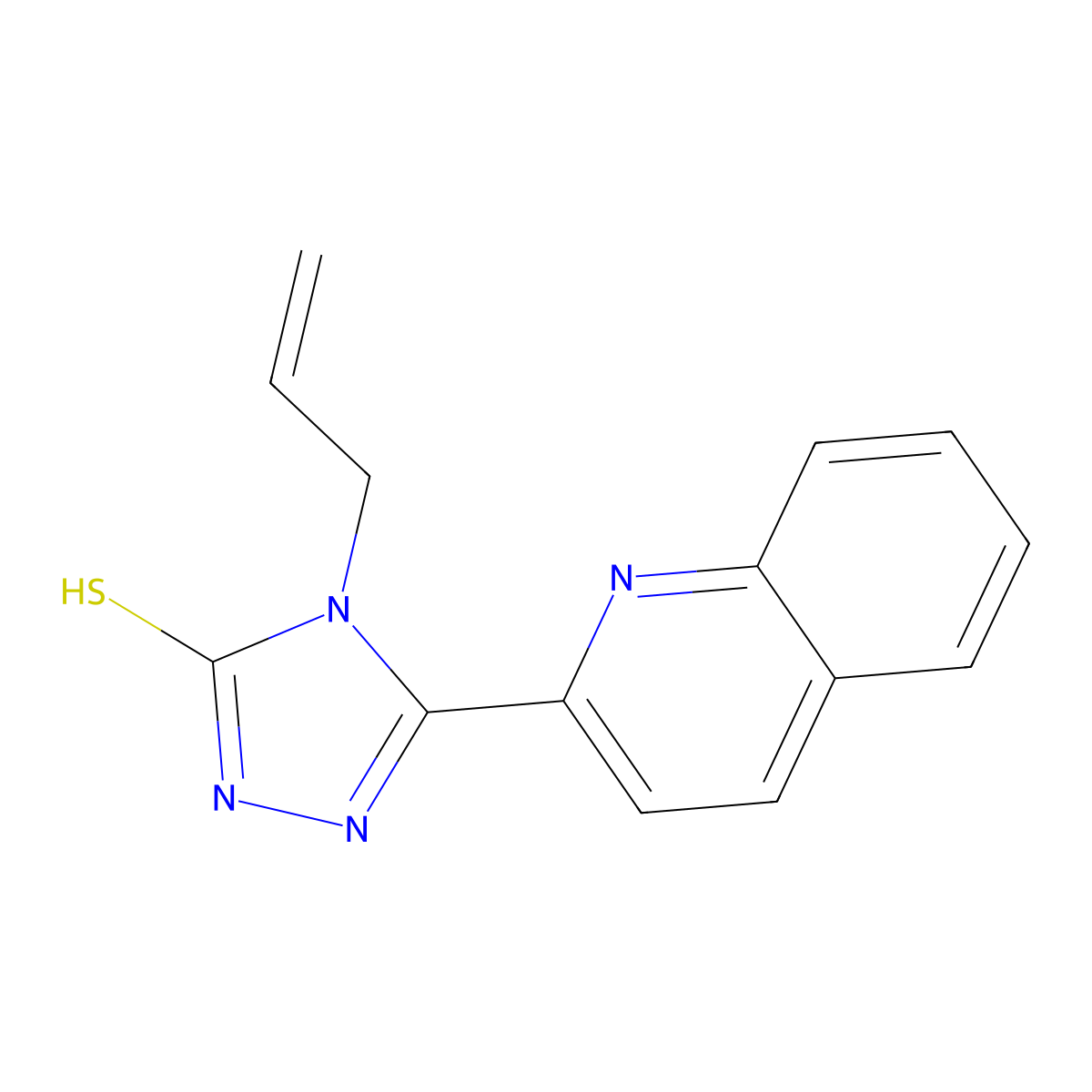 4-prop-2-enyl-3-quinolin-2-yl-1H-1,2,4-triazole-5-thione molecular structure, CAS 693237-92-2