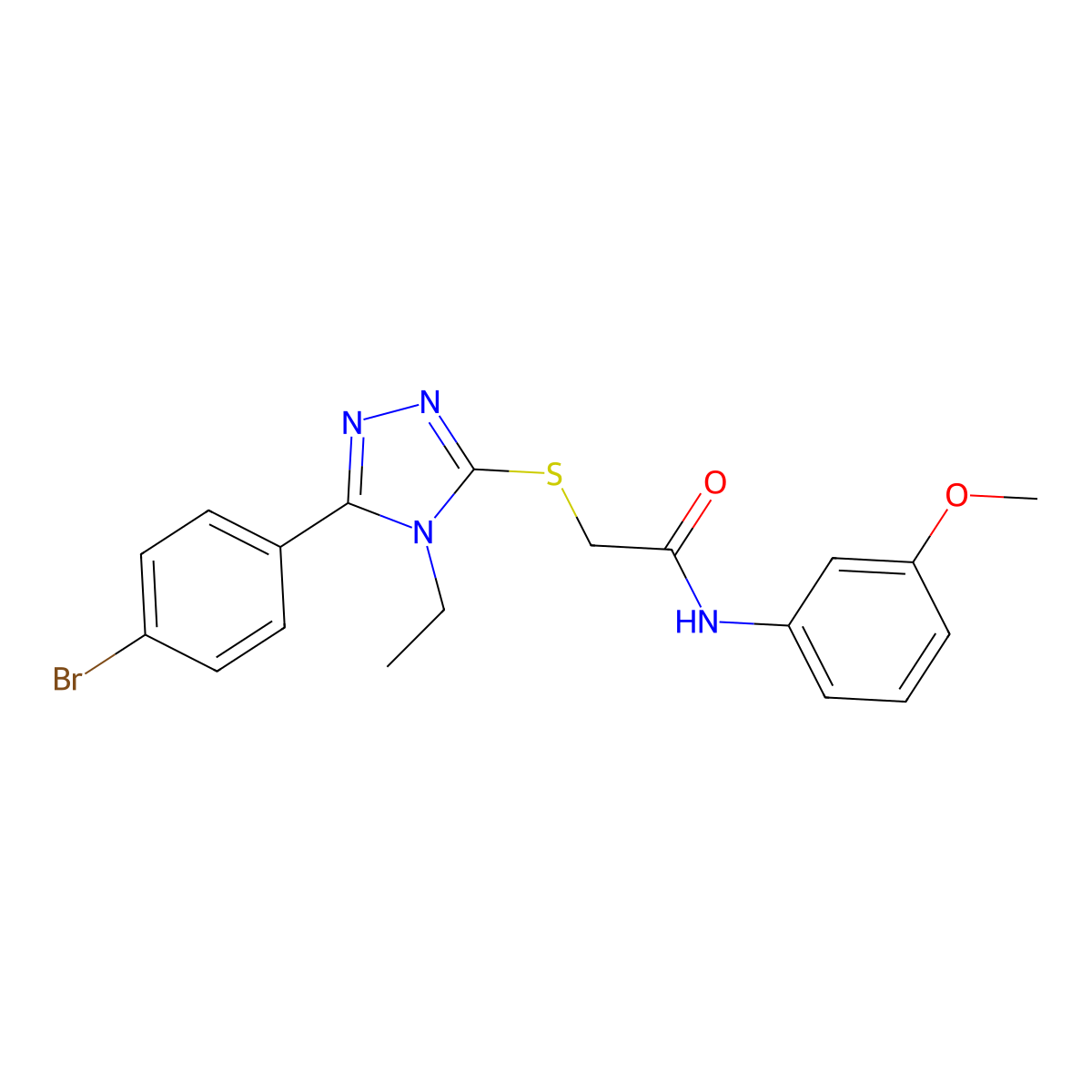 2-[[5-(4-bromophenyl)-4-ethyl-1,2,4-triazol-3-yl]sulfanyl]-N-(3-methoxyphenyl)acetamide molecular structure, CAS 693238-30-1