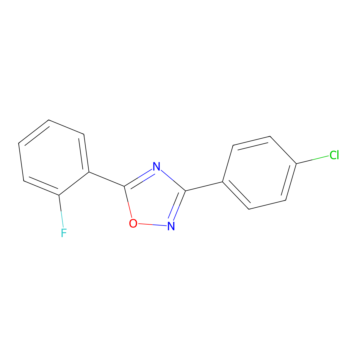 3-(4-Chlorophenyl)-5-(2-fluorophenyl)-1,2,4-oxadiazole molecular structure, CAS 693238-40-3