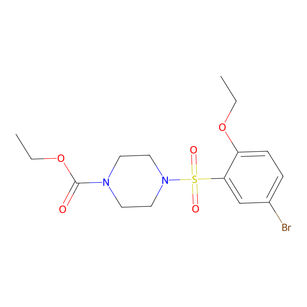 Ethyl 4-[(5-bromo-2-ethoxyphenyl)sulfonyl]piperazinecarboxylate molecular structure, CAS 693238-42-5