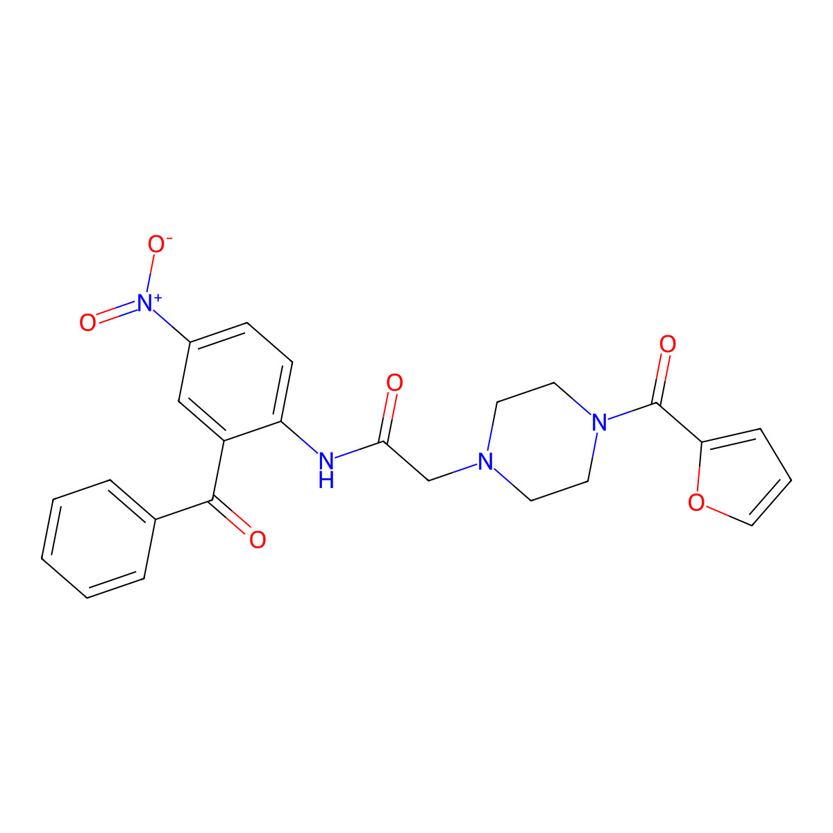 N-(2-benzoyl-4-nitrophenyl)-2-[4-(furan-2-carbonyl)piperazin-1-yl]acetamide molecular structure, CAS 693238-61-8