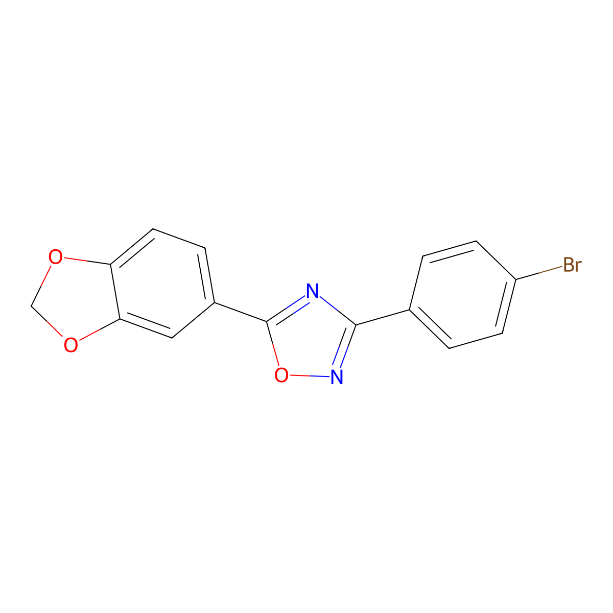 5-(1,3-Benzodioxol-5-yl)-3-(4-bromophenyl)-1,2,4-oxadiazole molecular structure, CAS 693238-62-9