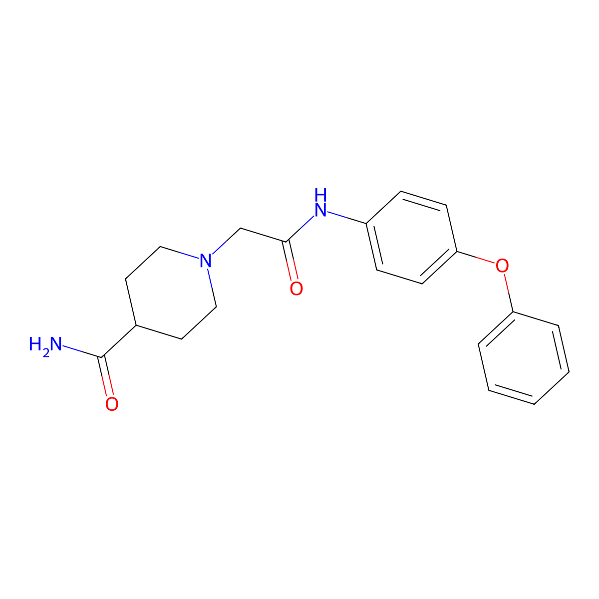 1-{[N-(4-phenoxyphenyl)carbamoyl]methyl}piperidine-4-carboxamide molecular structure, CAS 693238-81-2