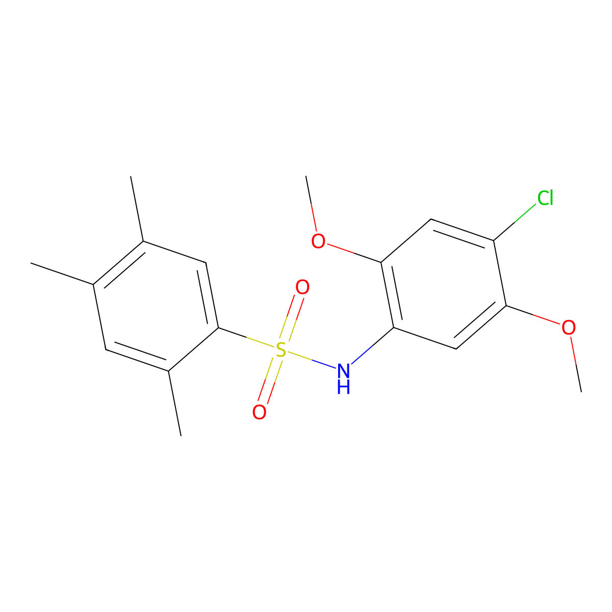 (4-Chloro-2,5-dimethoxyphenyl)[(2,4,5-trimethylphenyl)sulfonyl]amine molecular structure, CAS 693239-56-4