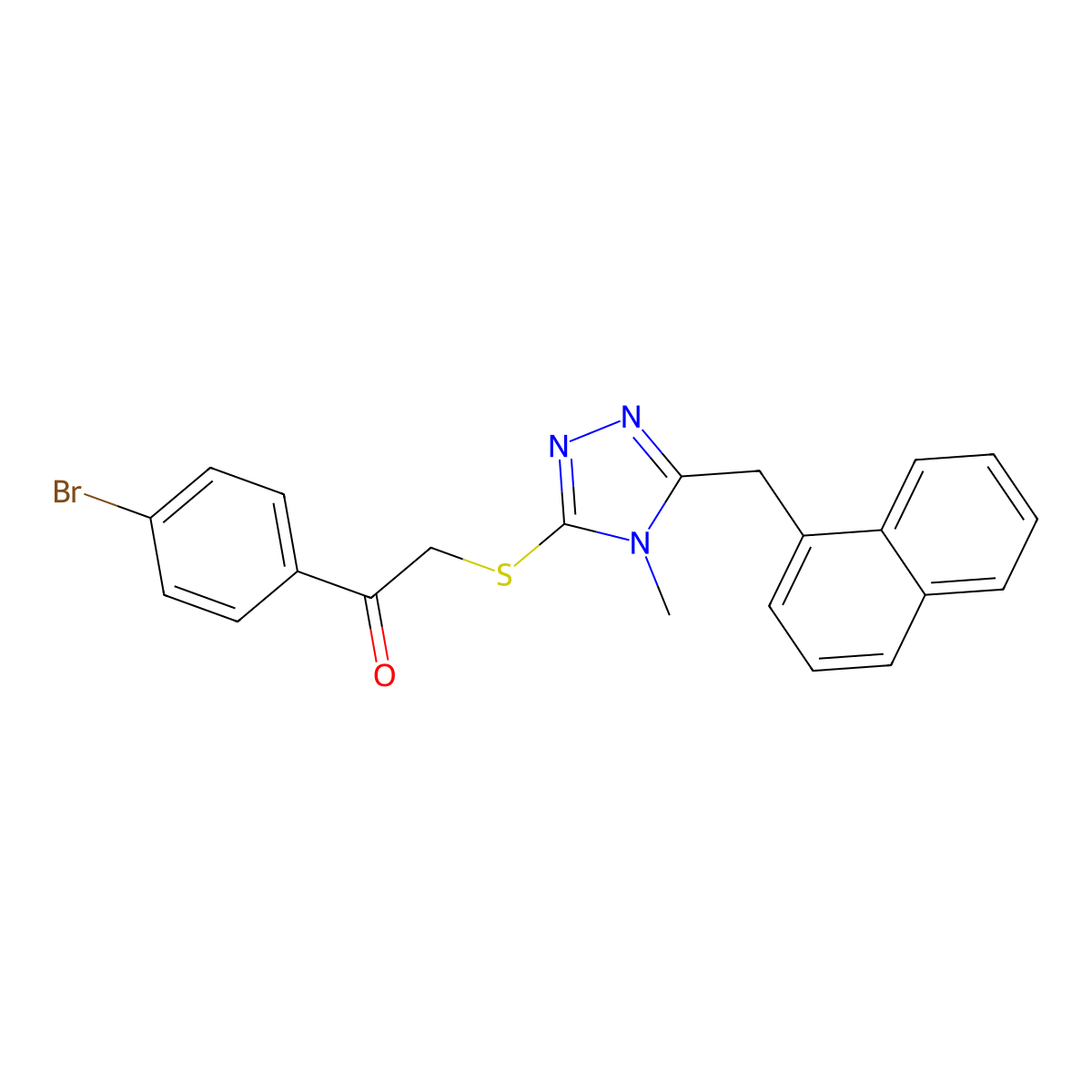 1-(4-Bromophenyl)-2-[[4-methyl-5-(naphthalen-1-ylmethyl)-1,2,4-triazol-3-yl]sulfanyl]ethanone molecular structure, CAS 693239-63-3