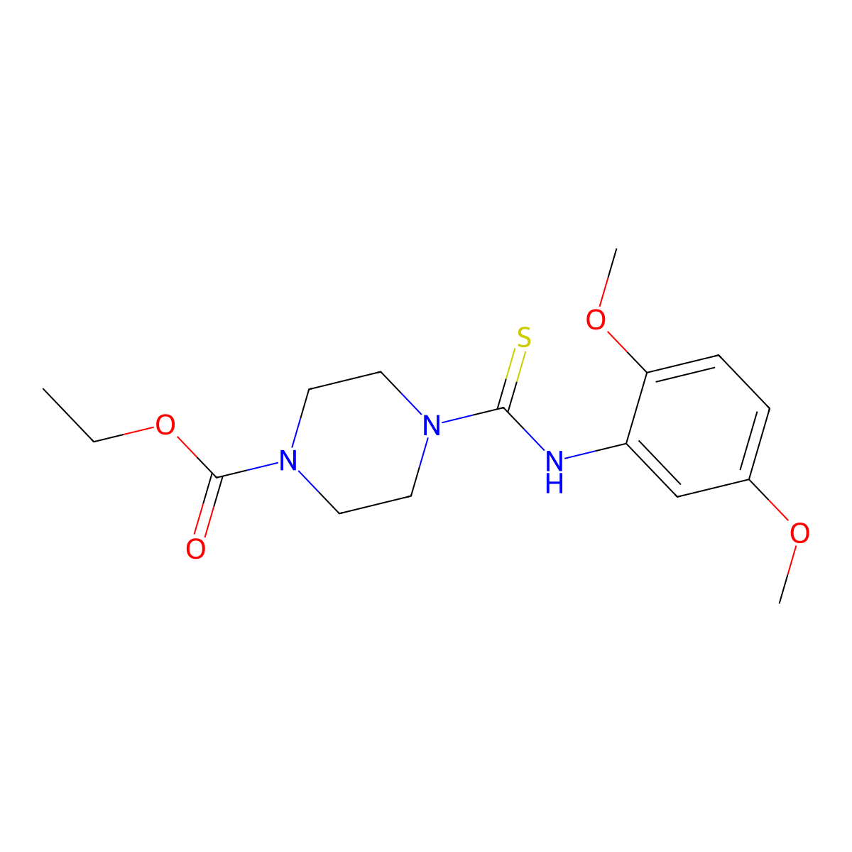 Ethyl 4-[(2,5-dimethoxyphenyl)carbamothioyl]piperazine-1-carboxylate molecular structure, CAS 693239-83-7