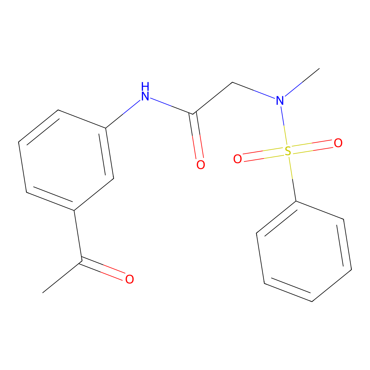 N-(3-acetylphenyl)-2-[benzenesulfonyl(methyl)amino]acetamide molecular structure, CAS 693239-87-1