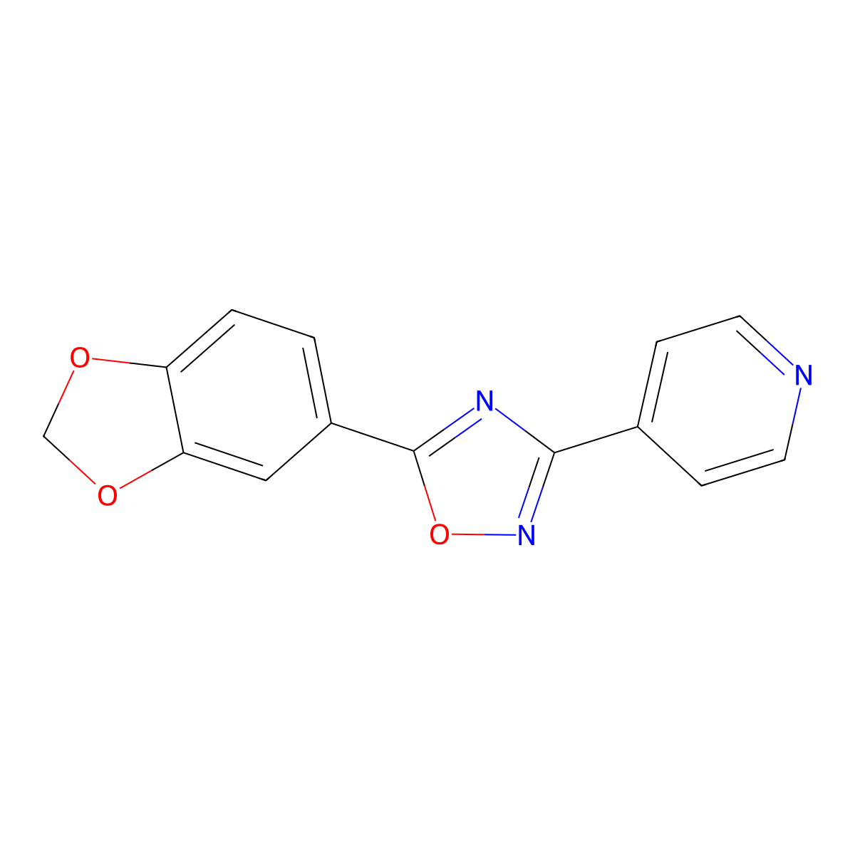 5-(1,3-Benzodioxol-5-yl)-3-pyridin-4-yl-1,2,4-oxadiazole molecular structure, CAS 693239-98-4