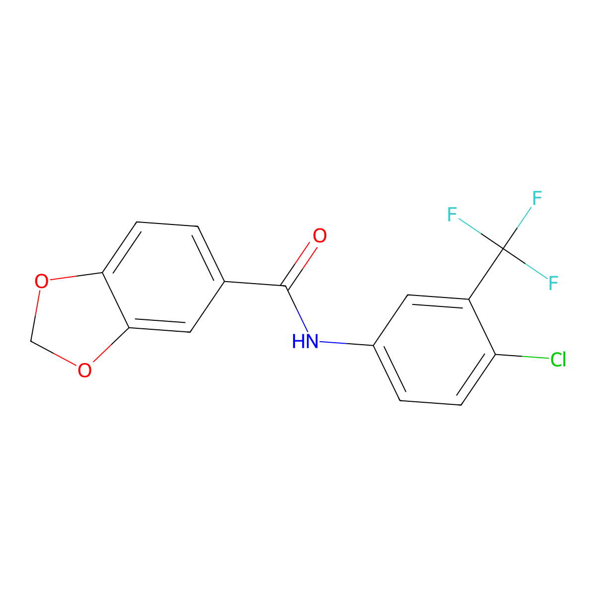 N-[4-chloro-3-(trifluoromethyl)phenyl]-1,3-benzodioxole-5-carboxamide molecular structure, CAS 693240-24-3
